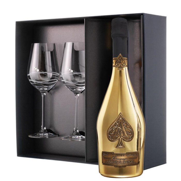 View Armand de Brignac Brut Gold 75cl And Venezia Glasses Gift Box Set