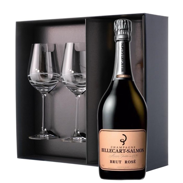 View Billecart Salmon Le Rose Champagne 75cl And Venezia Glasses Gift Box Set