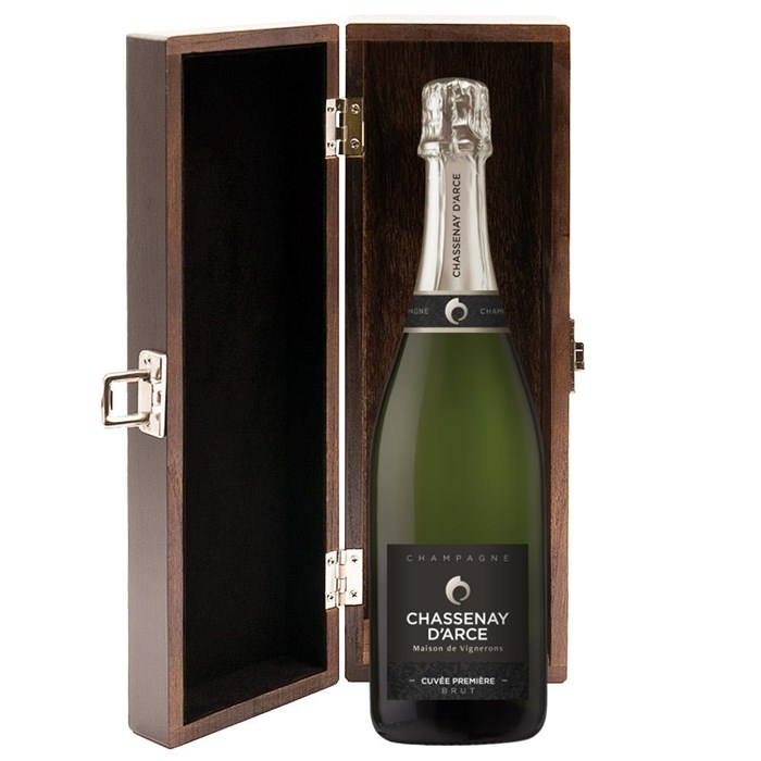 View Chassenay d'Arce Cuvee Premiere Brut Champagne 75cl in Luxury Elm Wood  Gift Box