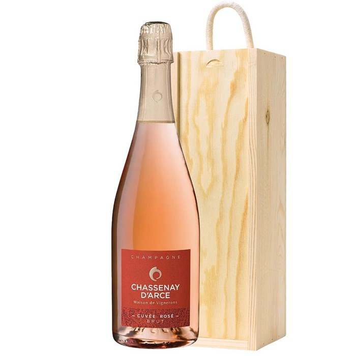 View Chassenay dArce Cuvee Rose Champagne 75cl In Pine Gift Box