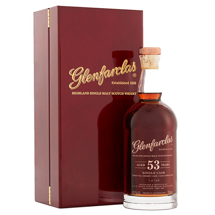 View Glenfarclas 53 Year Old Whisky In Decanter Speyside Single Malt Scotch Whisky 70cl