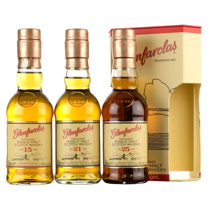 View Glenfarclas 20cl Tri-Pack, 15 Year Old, 21 Year Old and 25 Year Old