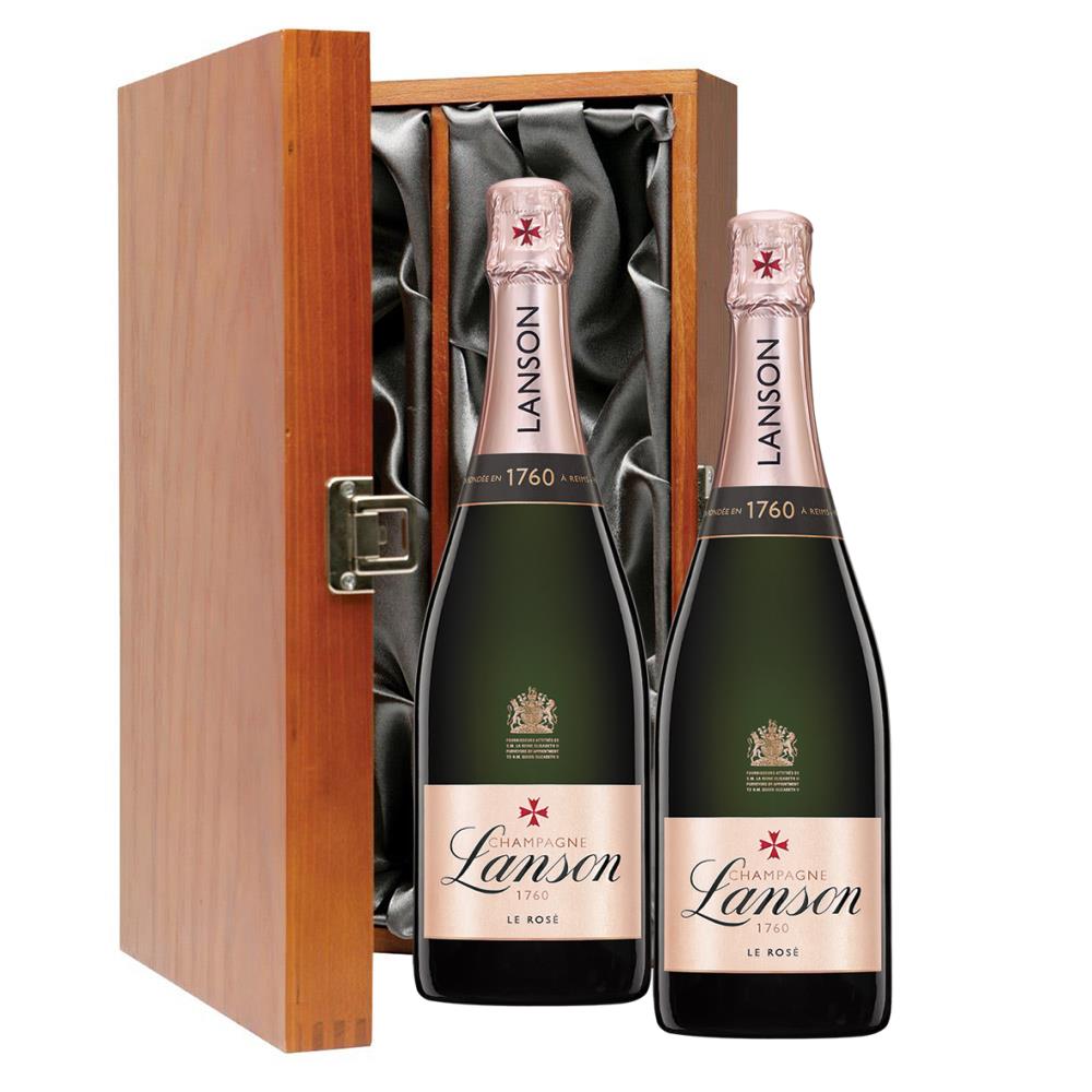 Lanson La Rose Champagne 75cl Twin Luxury Gift Boxed (2x75cl) | Buy ...