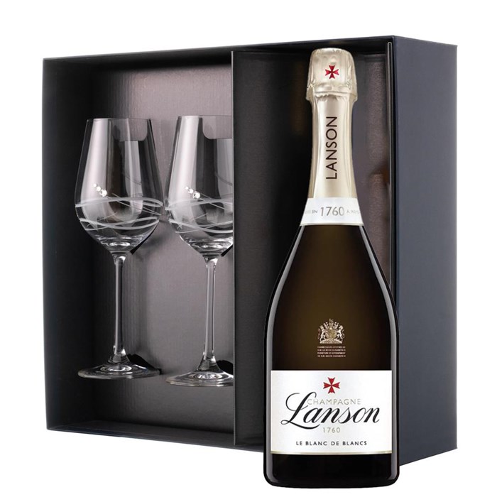 View Lanson Le Blanc de Blancs Champagne 75cl And Venezia Glasses Gift Box Set