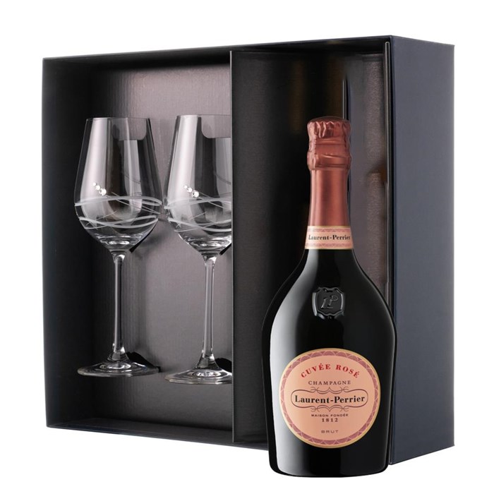 View Laurent Perrier Rose Champagne 75cl And Venezia Glasses Gift Box Set