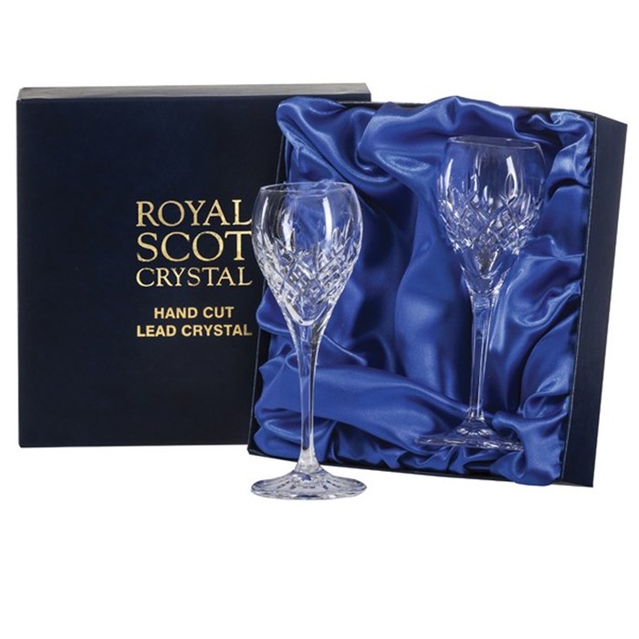 View Presentation Boxed Pair of London Royal Scot Port & Sherry Glasses