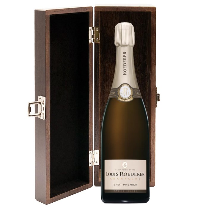 View Louis Roederer Brut Premier 75cl in Luxury Elm Wood  Gift Box