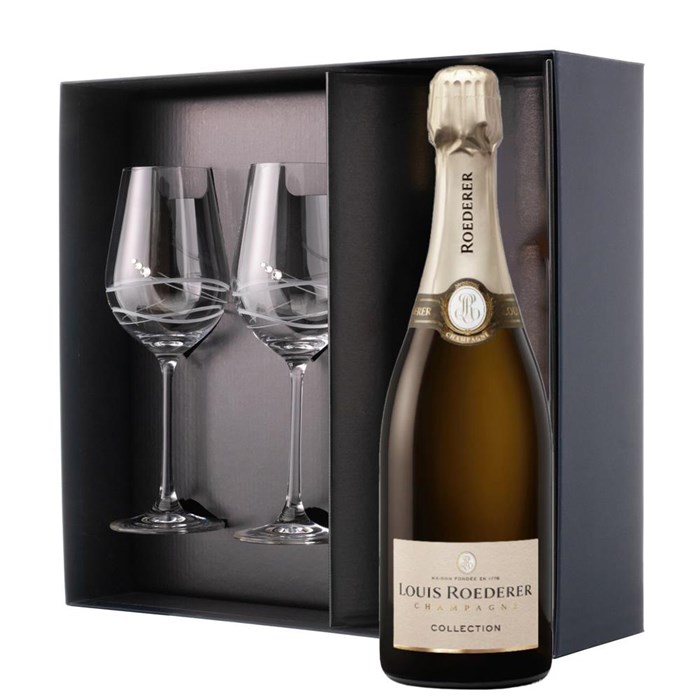 View Louis Roederer Collection 244 Champagne 75cl And Venezia Glasses Gift Box Set