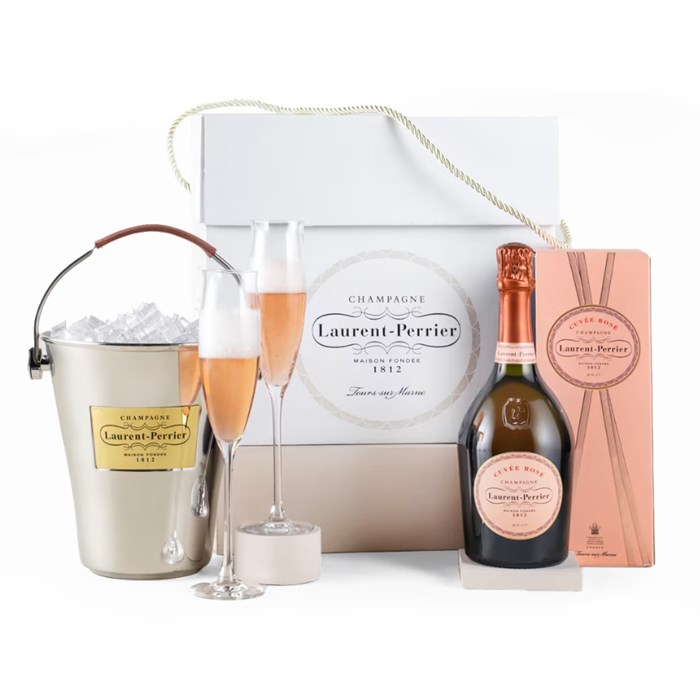 View Laurent Perrier Cuvee Rose, Flutes & Ice Bucket Gift Set