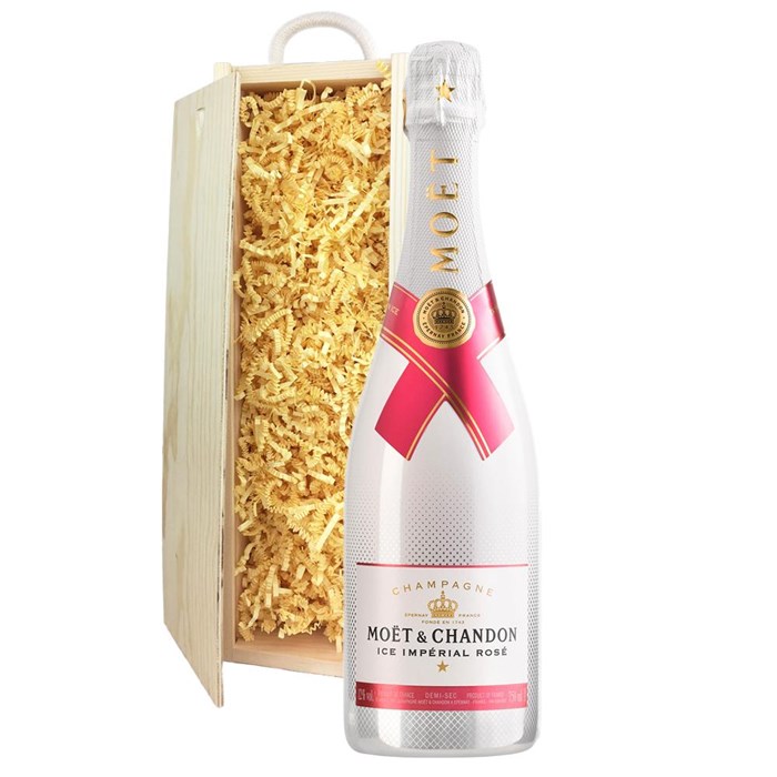 View Moet & Chandon Ice Imperial Rose 75cl In Pine Gift Box