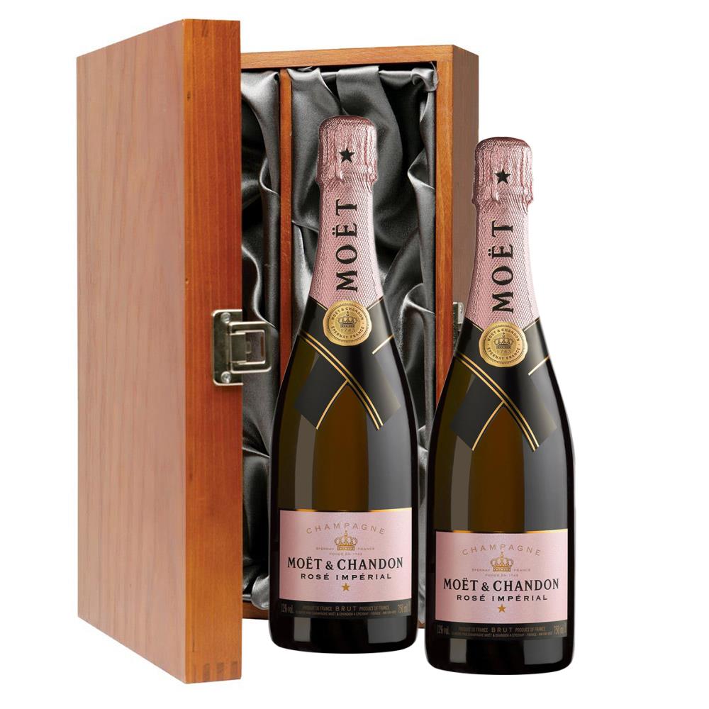 Moet & Chandon Rose Champagne 75cl Twin Luxury Gift Boxed