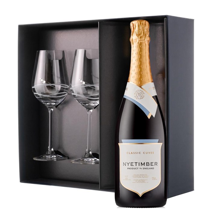 View Nyetimber Classic Cuvee English Sparkling 75cl And Venezia Glasses Gift Box Set