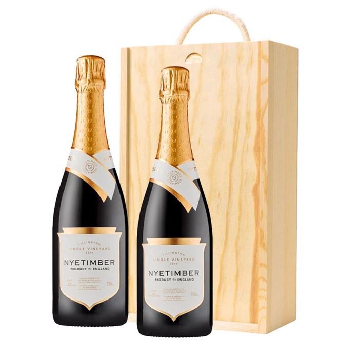 View Nyetimber Tillington Single Vineyard 2014 English Sparkling 75cl Twin Pine Wooden Gift Box (2x75cl)