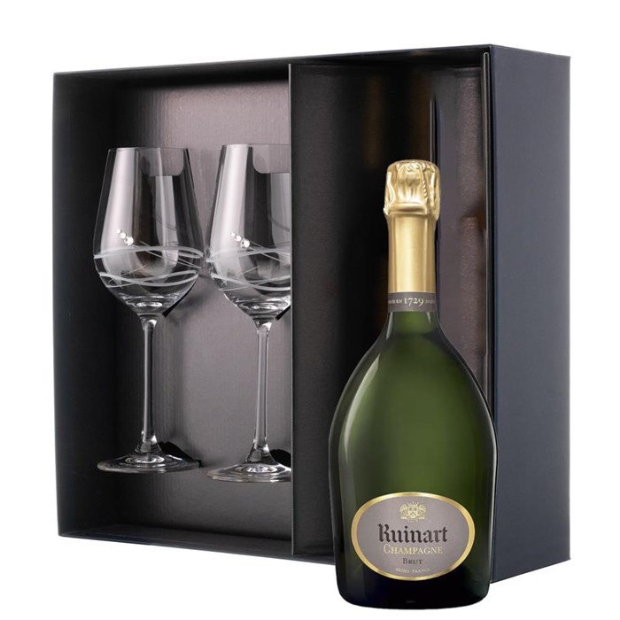 View Ruinart Brut Chamapagne 75cl And Venezia Glasses Gift Box Set