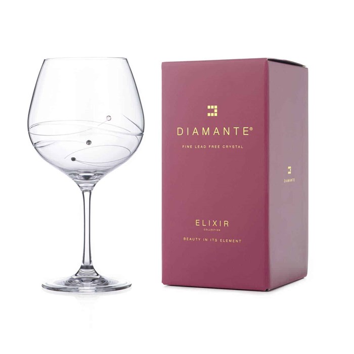 View Diamante Spiral Gin Glass Adorned with Swarovski® Crystals – Single Glass