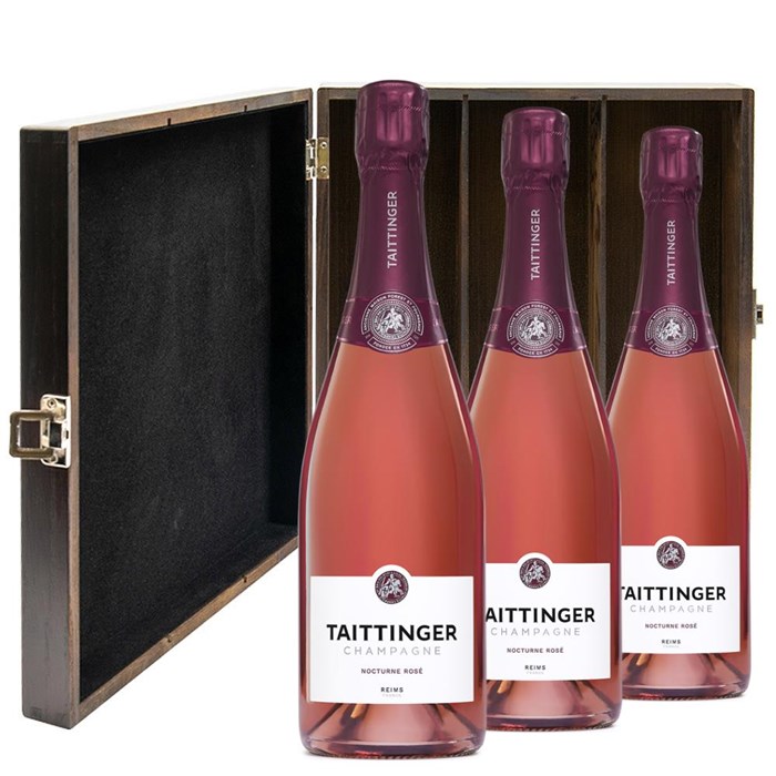 View Taittinger Nocturne Rose Sec Champagne 75cl Three Bottle Luxury Gift Box