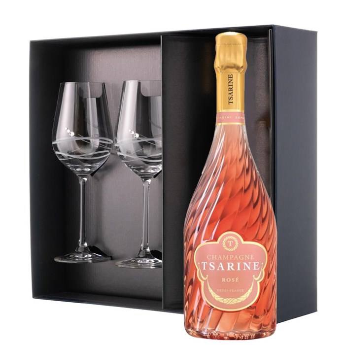 View Tsarine Rose Champagne NV 75cl And Venezia Glasses Gift Box Set