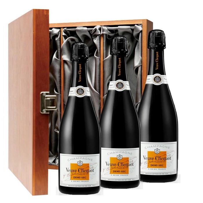 View Veuve Clicquot Demi-Sec Champagne 75cl Three Bottle Luxury Gift Box