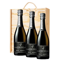 Buy & Send 3 x Billecart Salmon Le Reserve Champagne 75cl In A Pine Wooden Gift Box