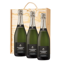 Buy & Send 3 x Chassenay d'Arce Cuvee Premiere Brut Champagne 75cl In A Pine Wooden Gift Box