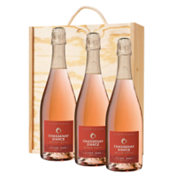 Buy & Send 3 x Chassenay dArce Cuvee Rose Champagne 75cl In A Pine Wooden Gift Box