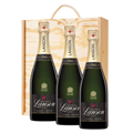 Buy & Send 3 x Lanson Le Black Creation Brut Champagne 75cl In A Pine Wooden Gift Box