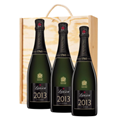 Buy & Send 3 x Lanson Le Vintage 2013 Champagne 75cl In A Pine Wooden Gift Box