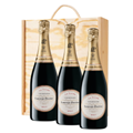 Buy & Send 3 x Laurent Perrier La Cuvee Champagne 75cl In A Pine Wooden Gift Box