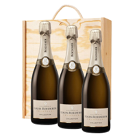 Buy & Send 3 x Louis Roederer Collection 245 Champagne 75cl In A Pine Wooden Gift Box