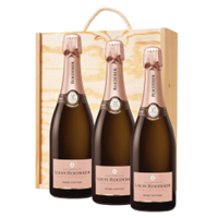 Buy & Send 3 x Louis Roederer Vintage Rose 2017 Champagne 75cl In A Pine Wooden Gift Box