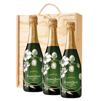 Buy & Send 3 x Perrier Jouet Belle Epoque Brut 2014 Champagne 75cl In A Pine Wooden Gift Box