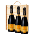 Buy & Send 3 x Veuve Clicquot Vintage 2015 Champagne 75cl In A Pine Wooden Gift Box