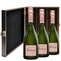 Buy & Send Ayala Rose Majeur Champagne 75cl Three Bottle Luxury Elm Wood Gift Box