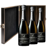 Buy & Send Billecart Salmon Le Reserve Champagne 75cl Three Bottle Luxury Elm Wood Gift Box