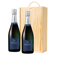 Buy & Send Boizel Ultime Brut Nature 75cl Twin Pine Wooden Gift Box (2x75cl)