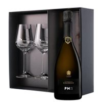 Buy & Send Bollinger PN VZ19 Champagne NV 75cl And Venezia Glasses Gift Box Set