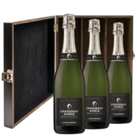 Buy & Send Chassenay d'Arce Cuvee Premiere Brut Champagne 75cl Three Bottle Luxury Elm Wood Gift Box