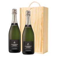 Buy & Send Chassenay d'Arce Cuvee Premiere Brut Champagne 75cl Twin Pine Wooden Gift Box (2x75cl)