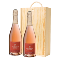 Buy & Send Chassenay dArce Cuvee Rose Champagne 75cl Twin Pine Wooden Gift Box (2x75cl)