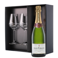 Buy & Send Jules Feraud Brut Champagne 75cl And Venezia Glasses Gift Box Set