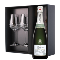 Buy & Send Lanson Le Green Label Organic Champagne 75cl And Venezia Glasses Gift Box Set