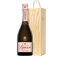 Buy & Send Lanson Le Rose Creation Champagne 75cl In Pine Gift Box