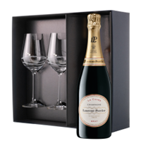 Buy & Send Laurent Perrier La Cuvee Champagne 75cl And Venezia Glasses Gift Box Set