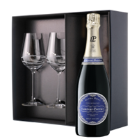 Buy & Send Laurent Perrier Ultra Brut Champagne 75cl And Venezia Glasses Gift Box Set