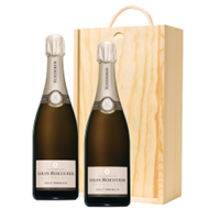 Buy & Send Louis Roederer Brut Premier 75cl Twin Pine Wooden Gift Box (2x75cl)