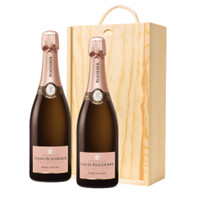 Buy & Send Louis Roederer Vintage Rose 2017 Champagne 75cl Twin Pine Wooden Gift Box (2x75cl)