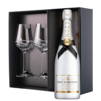 Buy & Send Moet and Chandon Ice White Imperial 75cl And Venezia Glasses Gift Box Set