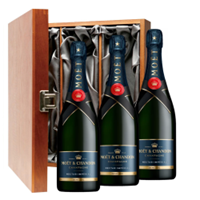 Buy & Send Moet & Chandon Nectar Demi Sec Champagne 75cl Three Bottle Luxury Gift Box