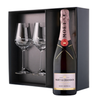 Buy & Send Moet & Chandon Rose Champagne 75cl And Venezia Glasses Gift Box Set