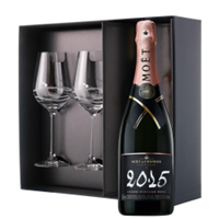 Buy & Send Moet & Chandon Vintage Rose 2015 Champagne 75cl And Venezia Glasses Gift Box Set